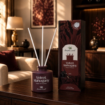 Reed diffuser - difuzor de parfum Velvet Mahogany, Aroma Land,100ml - Img 2