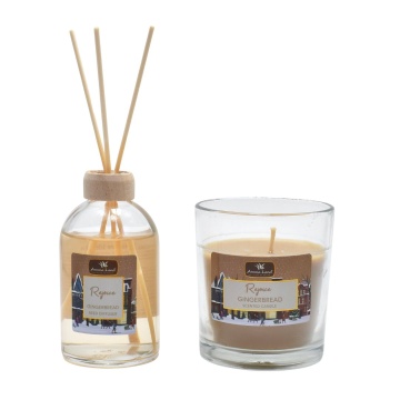 Rejoice - Set Reed Diffuser & lumânare parfumată, Turtă Dulce, Aroma Land
