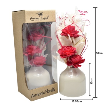 Aranjament floral natural din lemn de Sola in cutie cadou