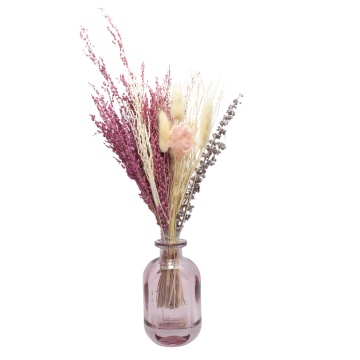 set cadou aranjament floral Mini Bouquet Pink în vaza decorativă la alegere