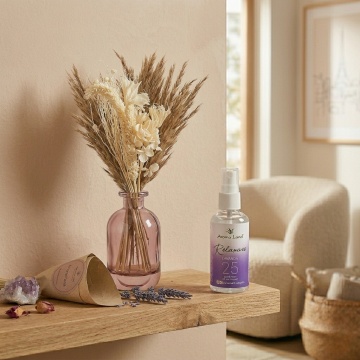 Set mini Bouquet Natur cu vază decorativă si spray de cameră Lavandă