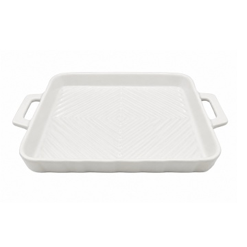 Tava ceramica pentru servire si copt, alba, 25,7 × 17,8 cm