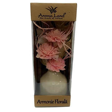 aranjament floral natural fara intretinere din lemn de Sola in cutie cadou