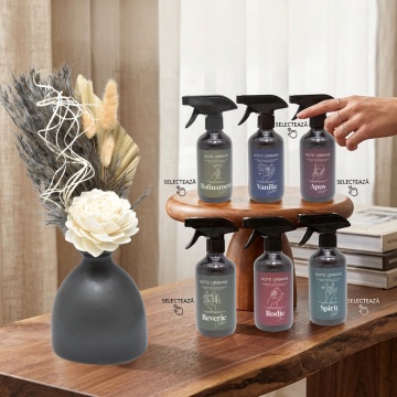 Aranjament floral Gray Elegance + CADOU, Parfum ambiental, 200 ml, Aroma Land - Img 2