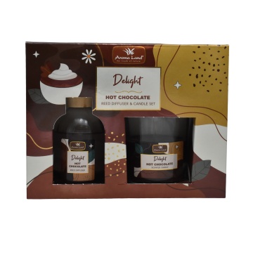 Delight - Set Reed Diffuser & lumânare parfumată, Ciocolata Calda, Aroma Land - Img 8