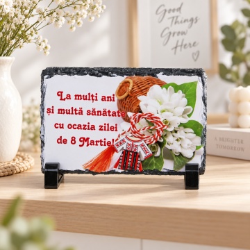 Placă ardezie decorativă - „La mulți ani! 8 Martie”, 14×9 cm - Img 5