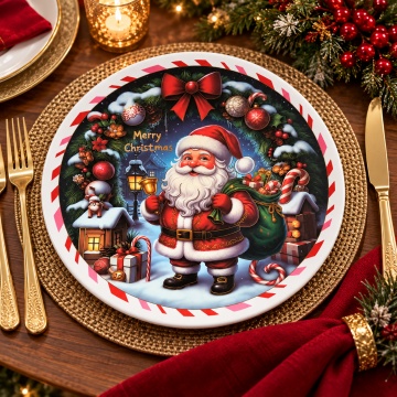 Platou ceramic Merry Christmas, 25 cm - Img 3