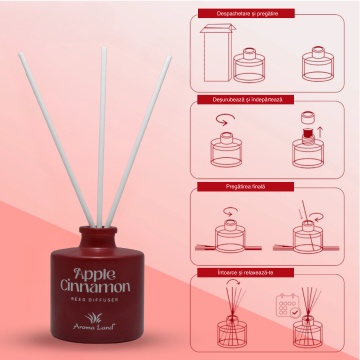 utilizare reed diffuser apple cinnamon