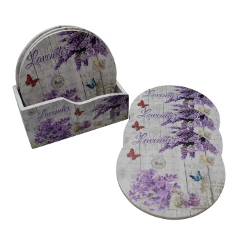 set suporturi pahare cu suport depozitare MDF