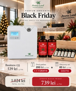 Set parfumare ambientala, Difuzor profesional Bussiness White +1 ulei parfumat Mar& Scortisoara, 250 ml+ Discovery set de 6 uleiuri profesionale + 1 ulei parfumat CADOU Brad, 250ml