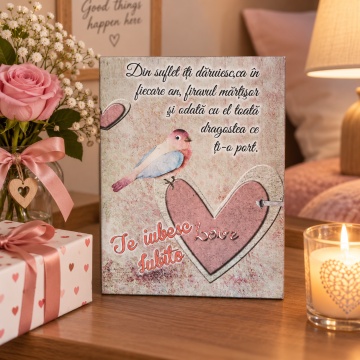 Tablou decorativ Love Story, 15x20 cm - Img 2