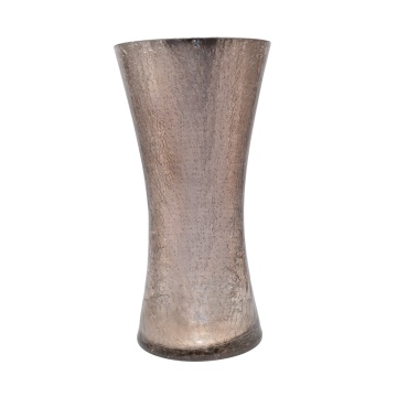 Vază decorativă din sticlă cu efect craquelé Champagne, 25x13cm