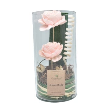 Aranjament floral Pink cilindru , Aroma Land, H20cm