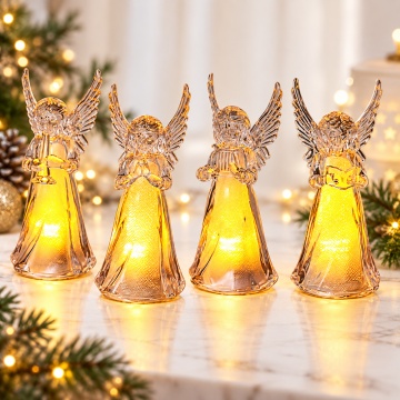 Figurină Înger Decorativ cu LED, Lumină Caldă, Acril transparent, 4x11.50 cm - Img 7