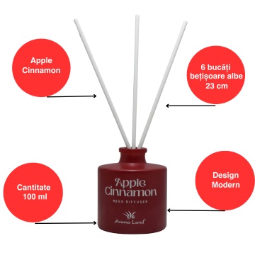 caracteristici reed diffuser apple cinnamon