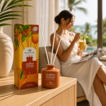 Reed diffuser - difuzor de parfum Golden Mango, Aroma Land, 100ml - Img 3