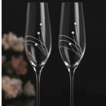 Set 2 Pahare Sampanie Miri, Sticla, Decor swarovski, 210 ml - Img 4