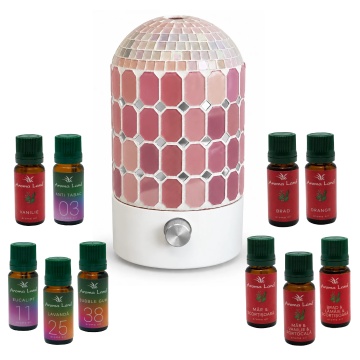 Set aromaterapie Difuzor Mozaic + 10 uleiuri parfumate, Aroma Land