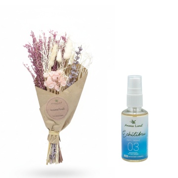 Aranjament floral Mini Bouquet Pink + spray cadou Anti Tabac