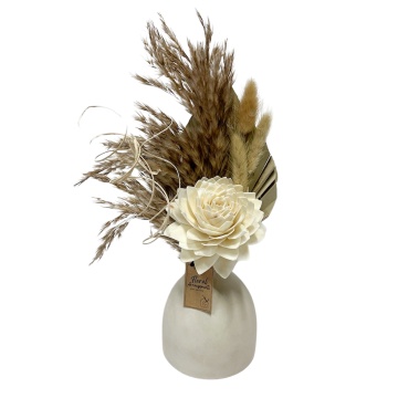 Aranjament Floral White Glow, Aroma Land, H30cm