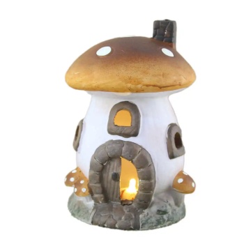 Candela ciuperca din ceramica cu led, 18cm
