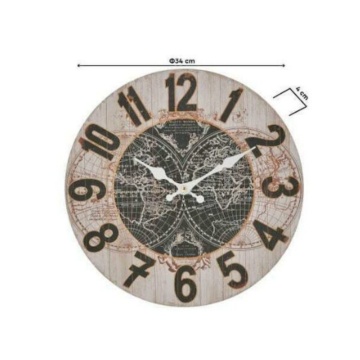 Ceas Perete din Lemn Wooden Black D34x4 cm - Img 2