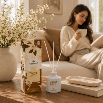 Reed diffuser - difuzor de parfum Vanilla Latte, Aroma Land, 100ml - Img 6