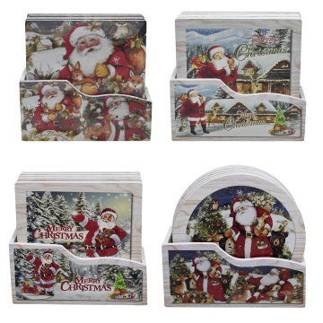 modele set 6 suporturi pahar cu tematica de Craciun