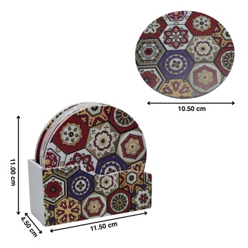 suport pahar decorativ MDF stil mozaic mediteranean