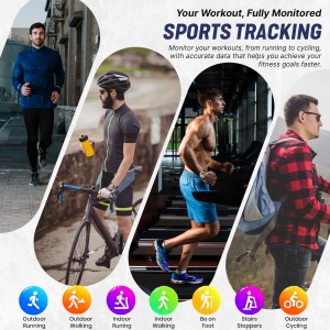 Ceas smartwatch barbati, Wingereich, aliaj, inteligent, Amoled, fitness, sport, functii smart, rezistent apa, ritm cardiac, numarat pasi, notificari, wireless, Bluetooth, microfon HD, monitorizare somn, 2 bratari incluse, albastru - Img 6