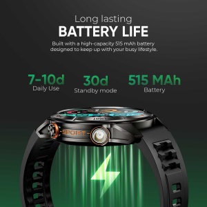 Ceas smartwatch barbati, Wingereich, aliaj, inteligent, fitness, sport, functii smart, rezistent apa, ritm cardiac, numarat pasi, notificari, wireless, Bluetooth, microfon HD, monitorizare somn, 2 bratari incluse, negru - Img 4