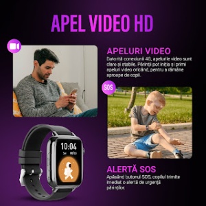 Ceas smartwatch copii GPS 4G, Google play, ChatGPT, Whatsapp, Tiktok, Instagram, Youtube, Facebook, camera HD, Wingereich ™, localizare GPS, telefon, apel video - D-023 - Img 5