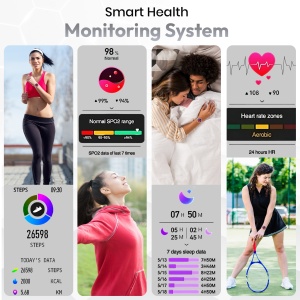 Ceas smartwatch dama, Wingereich® premium, aliaj de lux, inteligent, Amoled, fitness, sport, functii smart, rezistent apa, ritm cardiac, numarat pasi, notificari, wireless, apelare Bluetooth, microfon HD, monitorizare somn, 2 bratari incluse, argintiu - Img 4