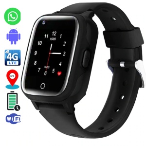 Smartwatch pentru copii Wingereich™ cu GPS, 4G si Whatsapp, negru, D-017
