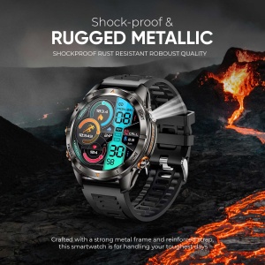 Ceas smartwatch barbati, Wingereich, aliaj, inteligent, fitness, sport, functii smart, rezistent apa, ritm cardiac, numarat pasi, notificari, wireless, Bluetooth, microfon HD, monitorizare somn, 2 bratari incluse, negru - Img 2