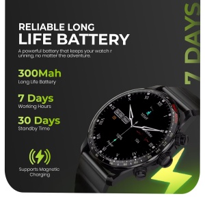 Ceas smartwatch barbati Wingereich premium, aliaj de lux, inteligent, fitness, sport, functii smart, rezistent apa, ritm cardiac, numarat pasi, notificari, wireless, apelare Bluetooth, microfon HD, monitorizare somn, 2 bratari incluse, negru - Img 5