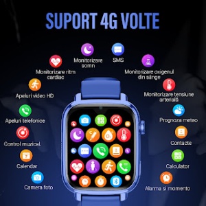 Ceas smartwatch copii GPS 4G, Google play, ChatGPT, Whatsapp, Tiktok, Instagram, Youtube, Facebook, camera HD, Wingereich ™, localizare GPS, telefon, apel video - D-022 - Img 2