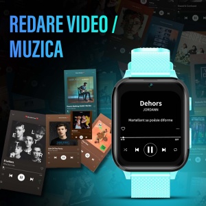 Ceas smartwatch copii GPS 4G, Whatsapp, Youtube, camera HD, Wingereich ™, localizare GPS, telefon, apel video HD, WIFI, bluetooth, apa IP67, Android, IOS, SOS, monitorizare spion, turcoaz - Img 9