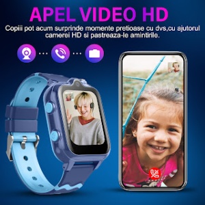 Smartwatch copii Wingereich™ 4G, Whatsapp, GPS, camera dubla, albastru, D-015 - Img 3