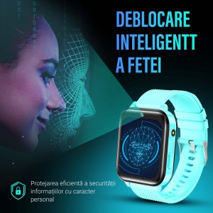 Ceas smartwatch copii GPS 4G, Whatsapp, Youtube, camera HD, Wingereich ™, localizare GPS, telefon, apel video HD, WIFI, bluetooth, apa IP67, Android, IOS, SOS, monitorizare spion, turcoaz - Img 6