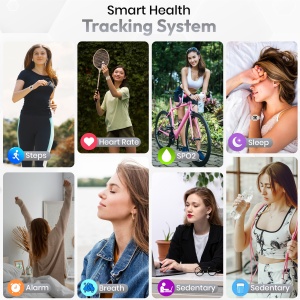 Ceas smartwatch dama Wingereich premium, aliaj de lux, inteligent, Amoled, fitness, sport, functii smart, rezistent apa, ritm cardiac, numarat pasi, notificari, wireless, apelare Bluetooth, microfon HD, monitorizare somn, argintiu - Img 4