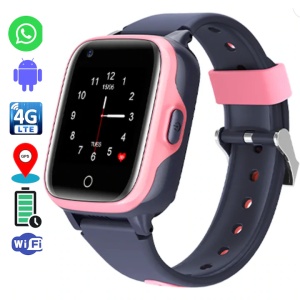 Smartwatch pentru copii Wingereich™ cu GPS, 4G si Whatsapp, culoare roz, D-009