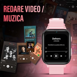 Ceas smartwatch copii GPS 4G, Whatsapp, Youtube, camera HD, Wingereich ™, localizare GPS, telefon, apel video HD, WIFI, bluetooth, apa IP67, Android, IOS, SOS, monitorizare spion, roz pudra - Img 7