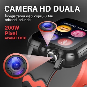 Smartwatch copii Wingereich™ 4G, Whatsapp, GPS, camera dubla, roșu, D-019 - Img 5