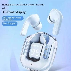 Wingereich W31 TWS – Căști Wireless True Wireless Stereo (TWS) cu design transparent, Bluetooth 5.3, Mod Gaming low-latency, LED display baterie, rezistență IPX5, culoare alb, D-0103 - Img 5