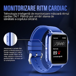 Ceas smartwatch copii GPS 4G, Google play, ChatGPT, Whatsapp, Tiktok, Instagram, Youtube, Facebook, camera HD, Wingereich ™, localizare GPS, telefon, apel video - D-022 - Img 5