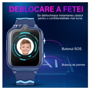 Smartwatch copii Wingereich™ 4G, Whatsapp, GPS, camera dubla, albastru, D-015 - Img 6