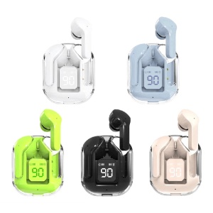 Wingereich W31 TWS – Căști Wireless True Wireless Stereo (TWS) cu design transparent, Bluetooth 5.3, Mod Gaming low-latency, LED display baterie, rezistență IPX5, culoare roz, D-0102 - Img 3