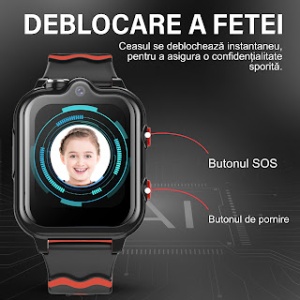 Smartwatch copii Wingereich™ 4G, Whatsapp, GPS, camera dubla, roșu, D-019 - Img 6