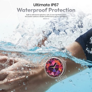 Ceas smartwatch dama, Wingereich® premium, aliaj de lux, inteligent, Amoled, fitness, sport, functii smart, rezistent apa, ritm cardiac, numarat pasi, notificari, wireless, apelare Bluetooth, microfon HD, monitorizare somn, 2 bratari incluse, argintiu - Img 6